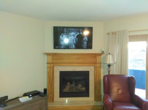 TV Hang over fireplace.