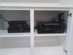 Concealed Components inside cabinet.